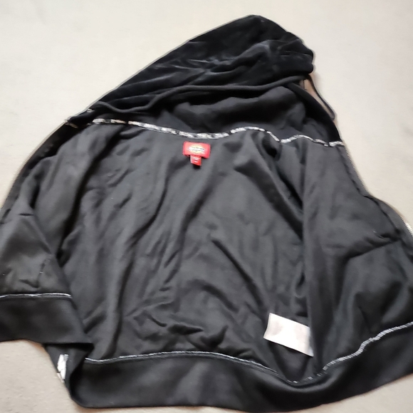 Dickies Velour Cropped Zip Jacket Hoodie Sz Med - Picture 8 of 10